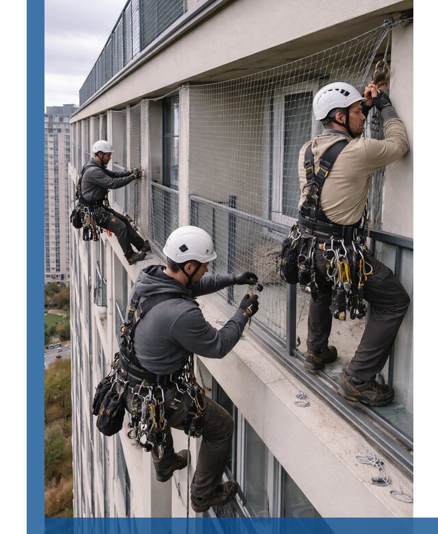 Профессиональный монтаж защитной сетки от птиц в Сочи